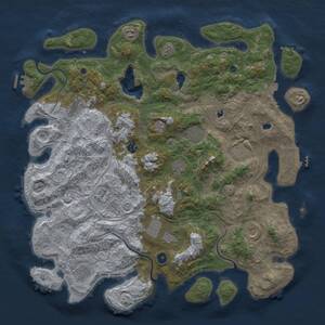 Thumbnail Rust Map: Procedural Map, Size: 4800, Seed: 80107472, 17 Monuments