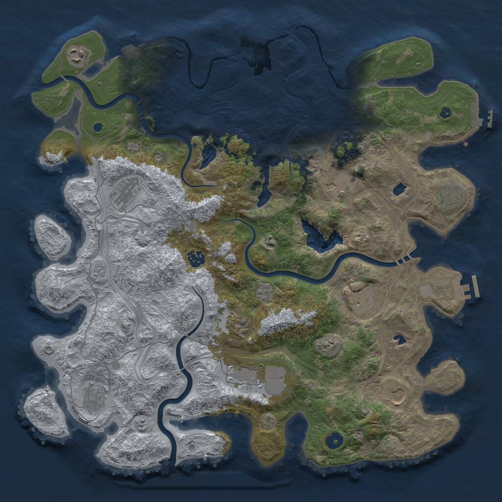 Rust Map: Procedural Map, Size: 4500, Seed: 567343733, 17 Monuments