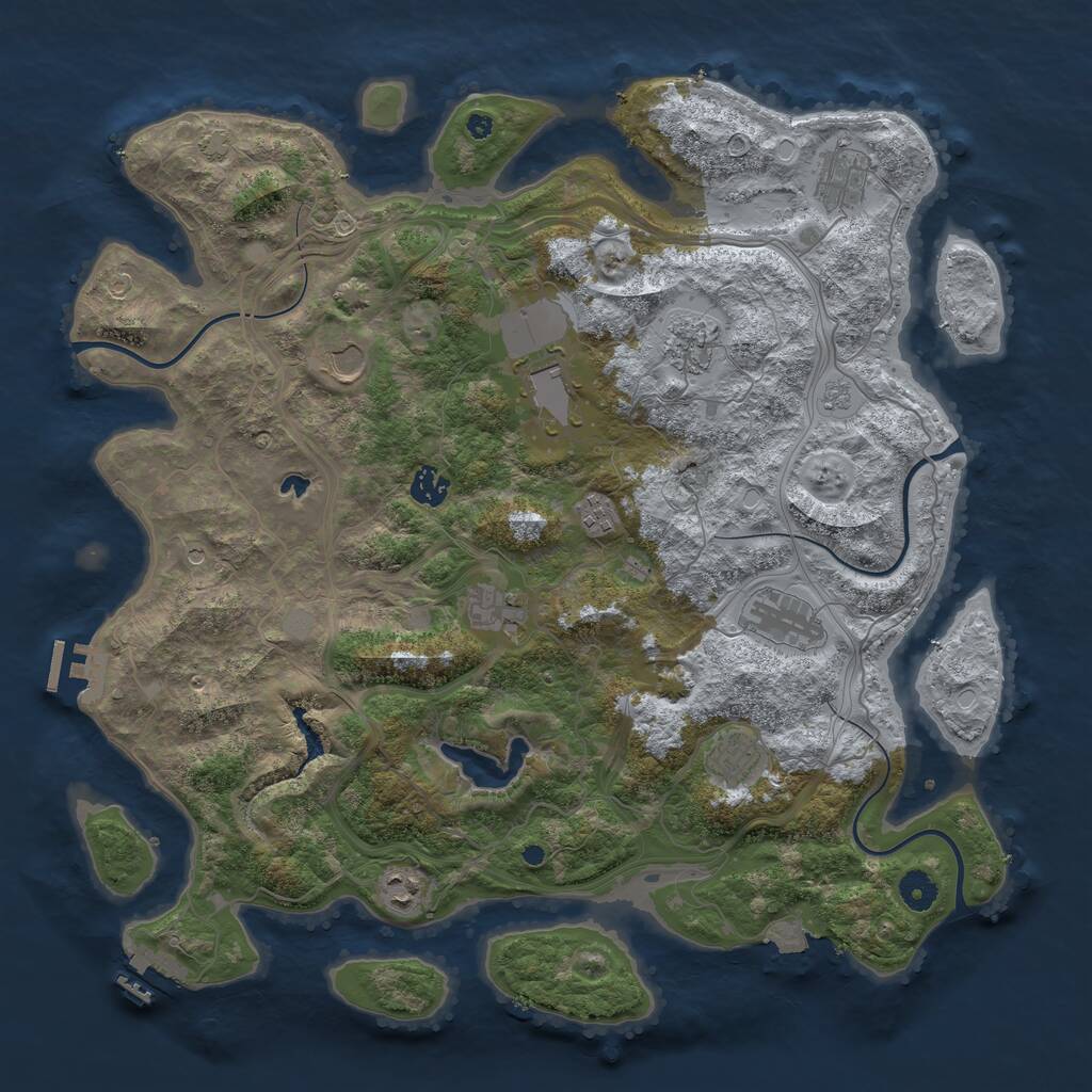 Rust Map: Procedural Map, Size: 4250, Seed: 897585, 16 Monuments