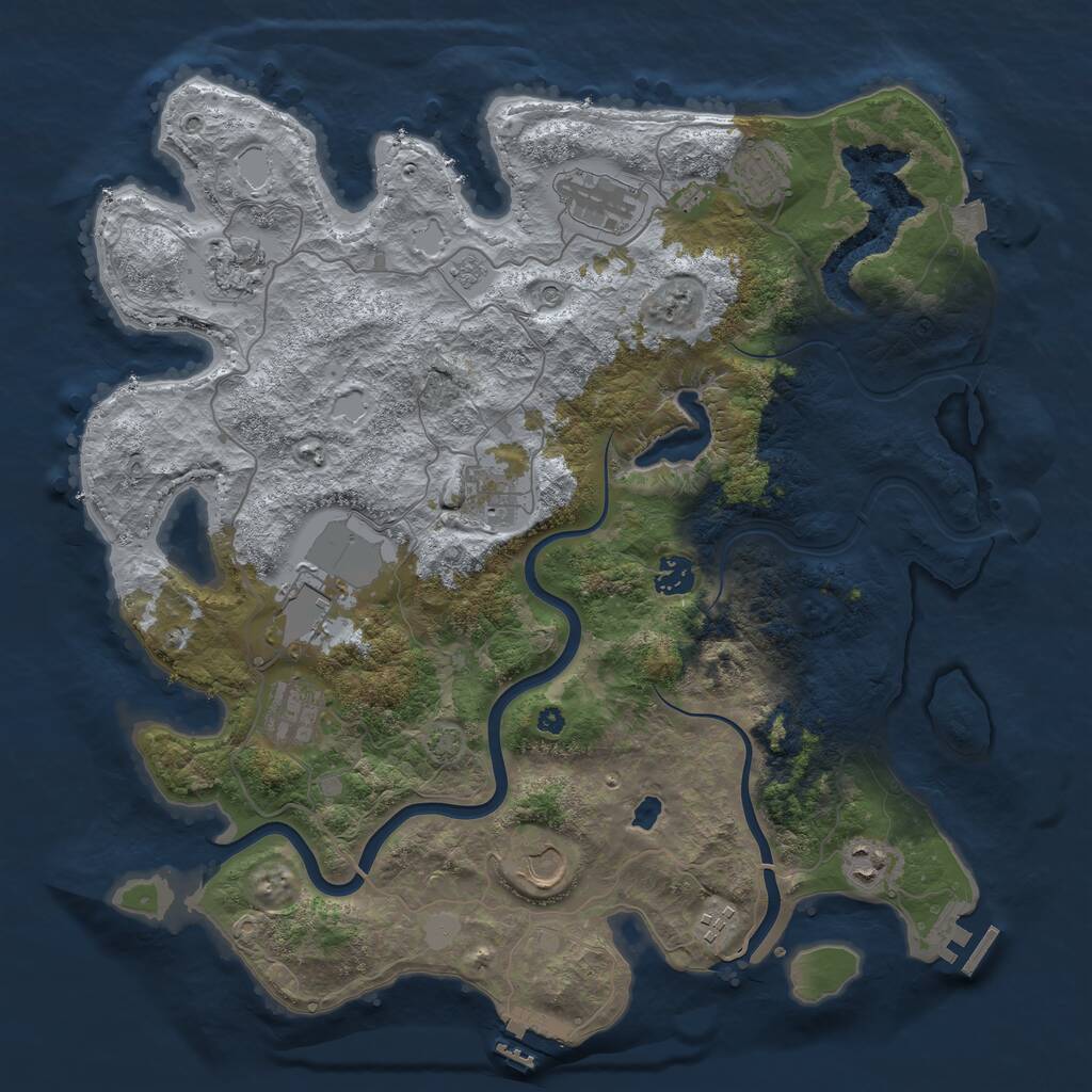 Rust Map: Procedural Map, Size: 4000, Seed: 1415355804, 16 Monuments