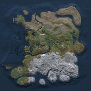 Thumbnail Rust Map: Procedural Map, Size: 3500, Seed: 1040021349, 14 Monuments