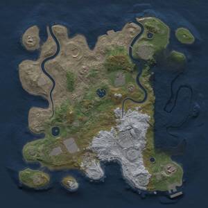 Thumbnail Rust Map: Procedural Map, Size: 3500, Seed: 734396706, 15 Monuments