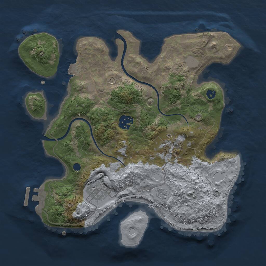 Rust Map: Procedural Map, Size: 2800, Seed: 1083827585, 7 Monuments