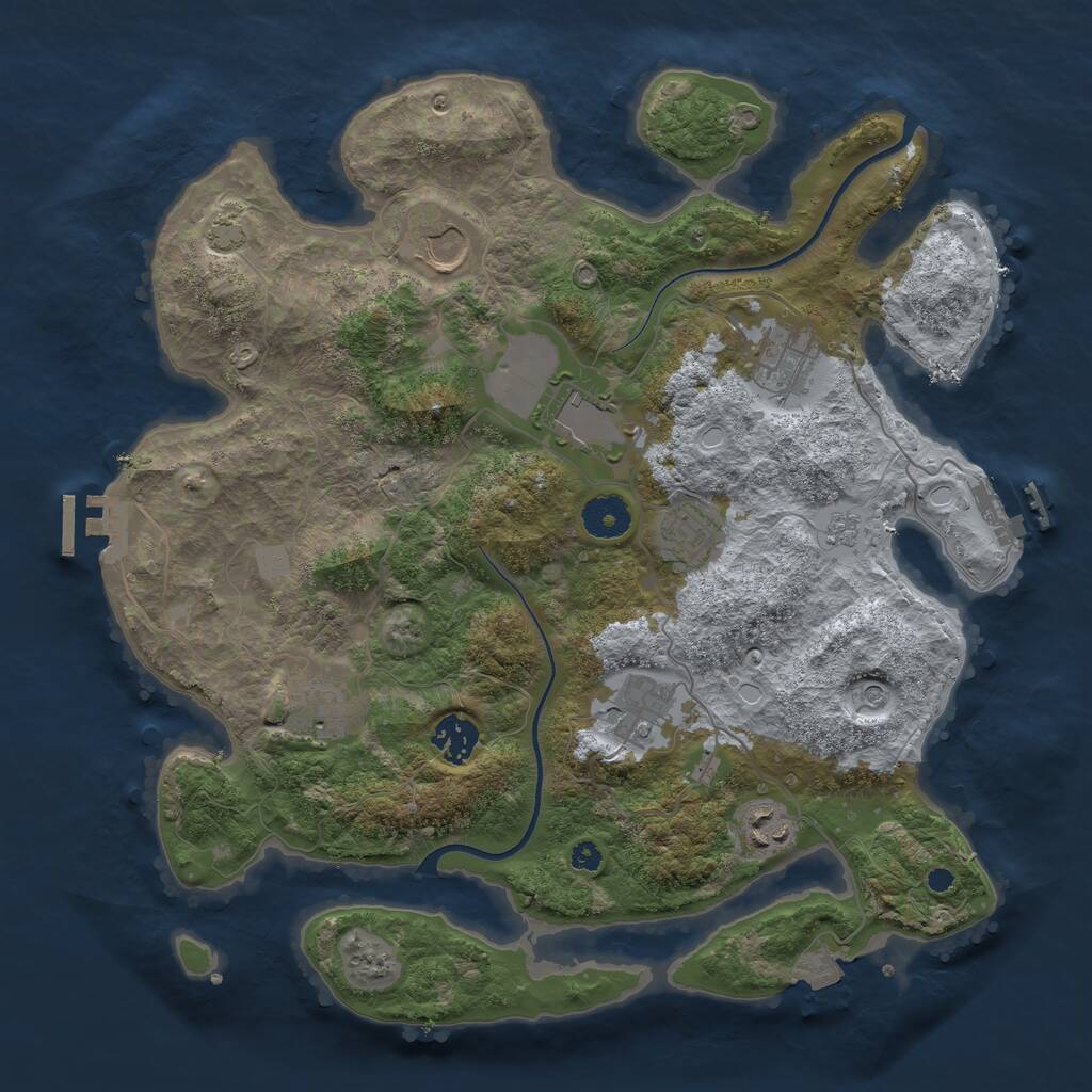 Rust Map: Procedural Map, Size: 3600, Seed: 479130895, 14 Monuments