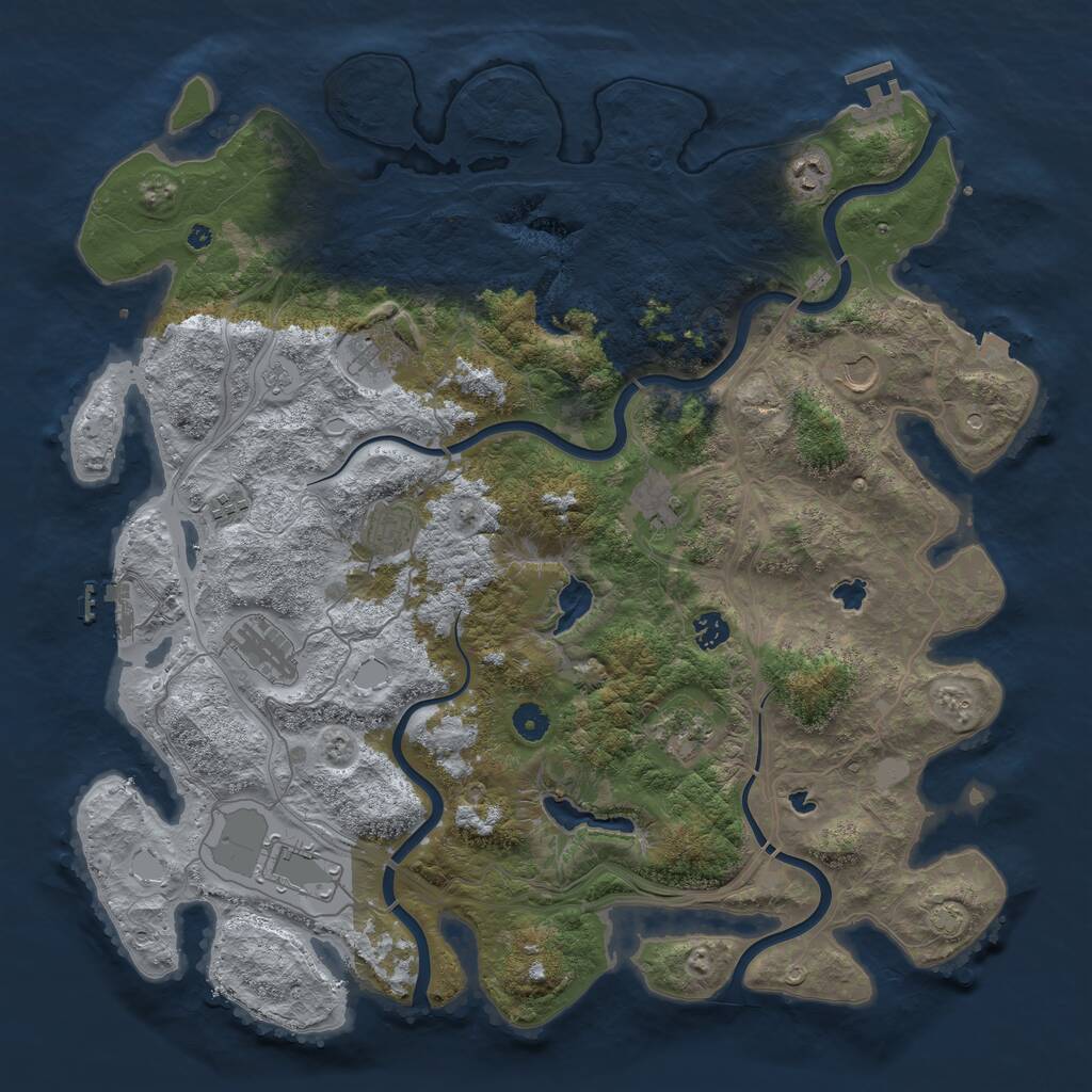 Rust Map: Procedural Map, Size: 4500, Seed: 2062844689, 16 Monuments