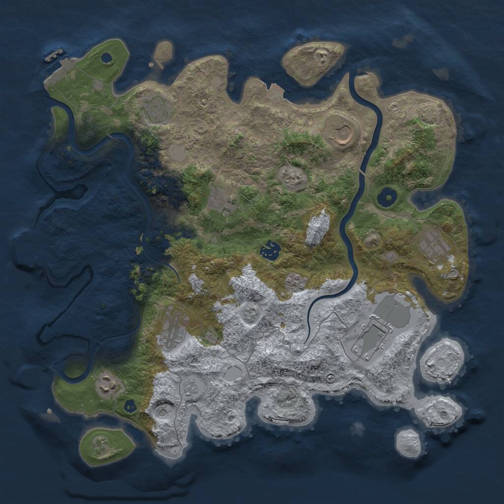 Rust Map: Procedural Map, Size: 3905, Seed: 4086828, 15 Monuments