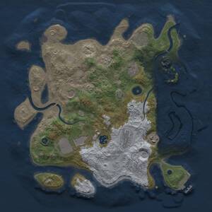 Thumbnail Rust Map: Procedural Map, Size: 3500, Seed: 132643477, 14 Monuments