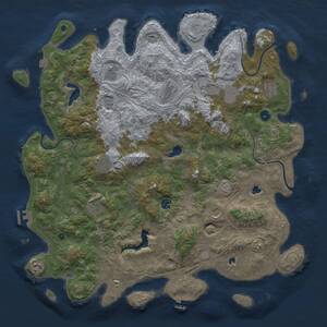 Thumbnail Rust Map: Procedural Map, Size: 4800, Seed: 74185, 17 Monuments