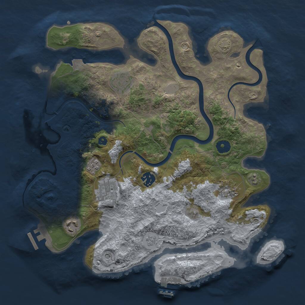 Rust Map: Procedural Map, Size: 3353, Seed: 1489761254, 12 Monuments