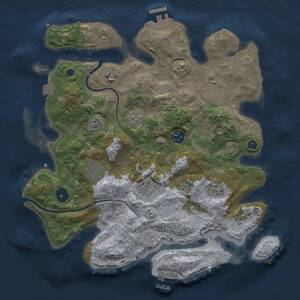 Thumbnail Rust Map: Procedural Map, Size: 3353, Seed: 1489761254, 13 Monuments
