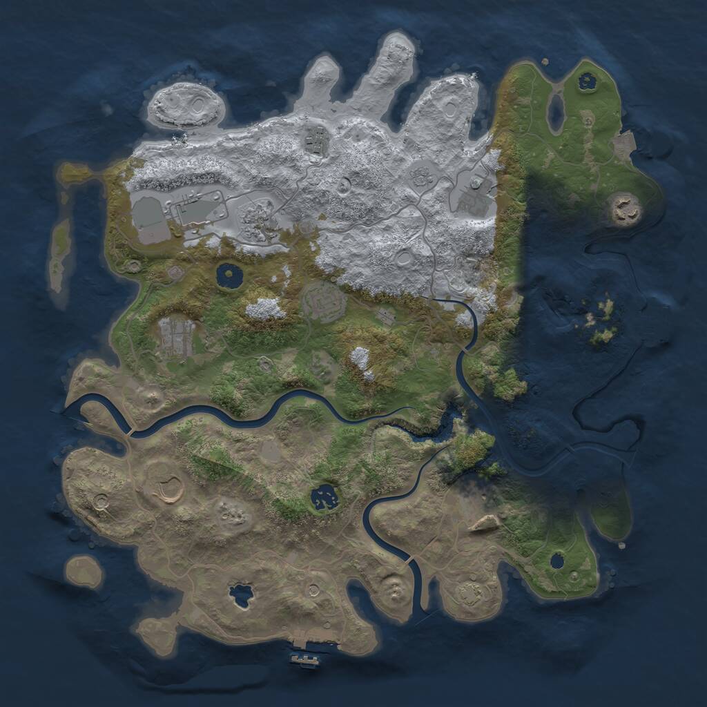 Rust Map: Procedural Map, Size: 4000, Seed: 56775, 16 Monuments