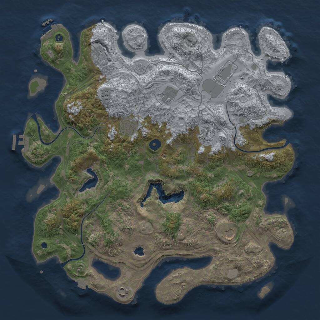 Rust Map: Procedural Map, Size: 4250, Seed: 856489, 14 Monuments