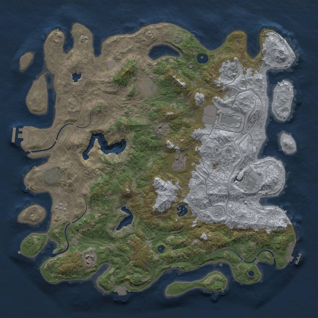 Rust Map: Procedural Map, Size: 4300, Seed: 232517, 15 Monuments