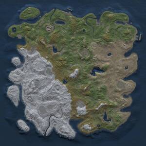 Thumbnail Rust Map: Procedural Map, Size: 4500, Seed: 29433, 16 Monuments