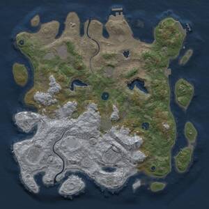 Thumbnail Rust Map: Procedural Map, Size: 4000, Seed: 1636446269, 14 Monuments