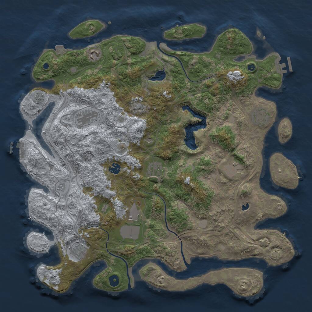 Rust Map: Procedural Map, Size: 4250, Seed: 163235395, 15 Monuments