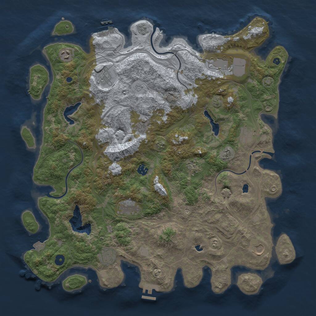 Rust Map: Procedural Map, Size: 4500, Seed: 1727024547, 17 Monuments