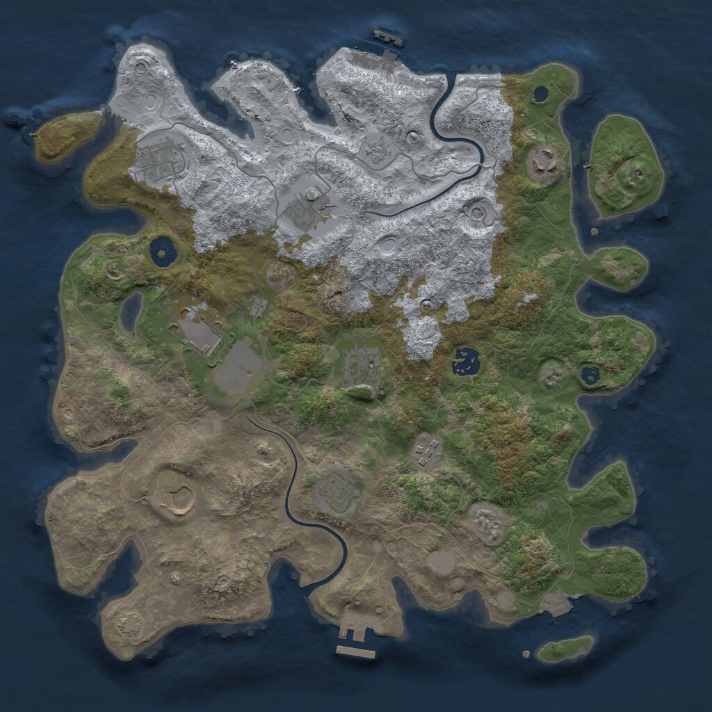 Rust Map: Procedural Map, Size: 3700, Seed: 998139, 15 Monuments