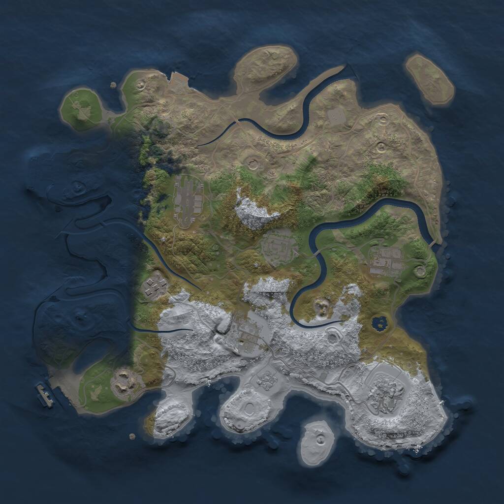 Rust Map: Procedural Map, Size: 3250, Seed: 212269070, 13 Monuments