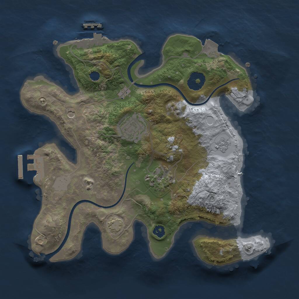 Rust Map: Procedural Map, Size: 2500, Seed: 5565418, 8 Monuments