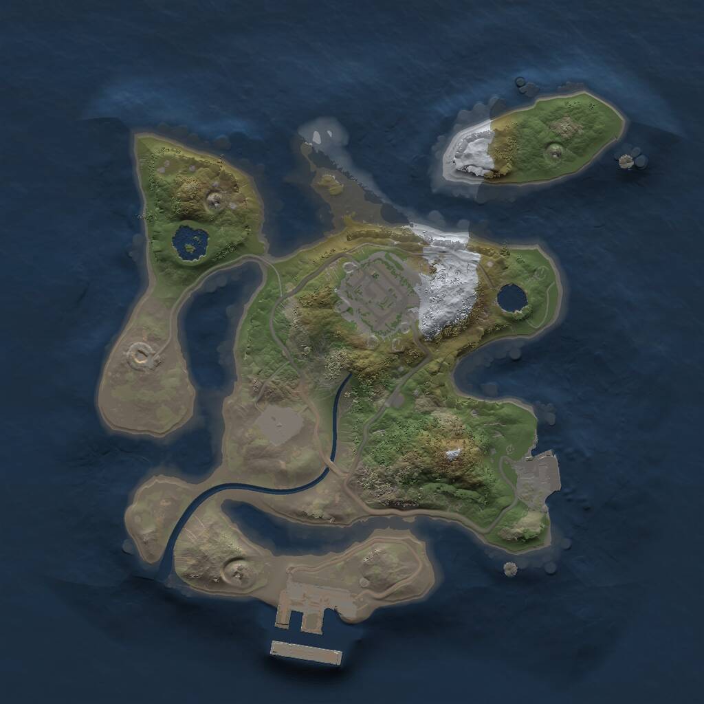 Rust Map: Procedural Map, Size: 2000, Seed: 57712794, 3 Monuments