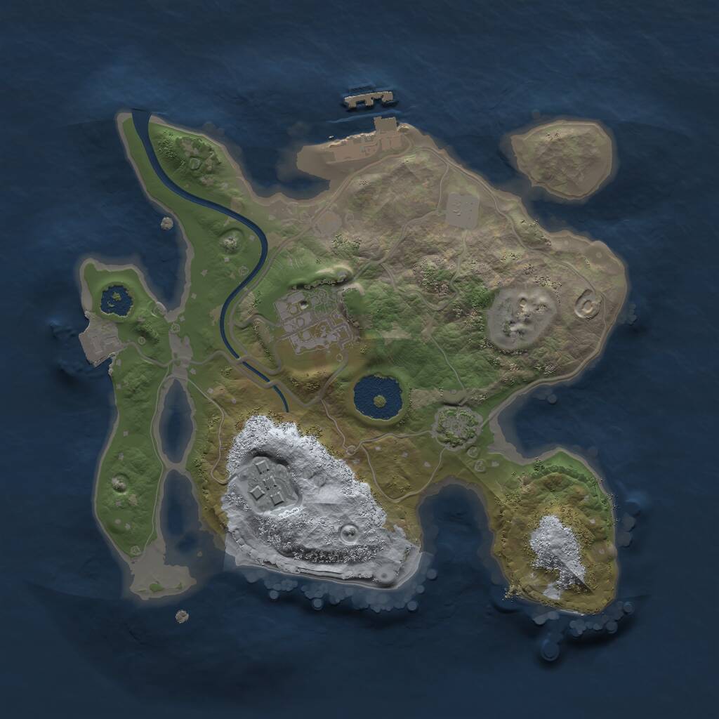 Rust Map: Procedural Map, Size: 2300, Seed: 43, 5 Monuments