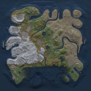 Thumbnail Rust Map: Procedural Map, Size: 3500, Seed: 1101020650, 15 Monuments