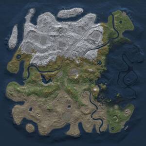 Thumbnail Rust Map: Procedural Map, Size: 4500, Seed: 1825797582, 17 Monuments