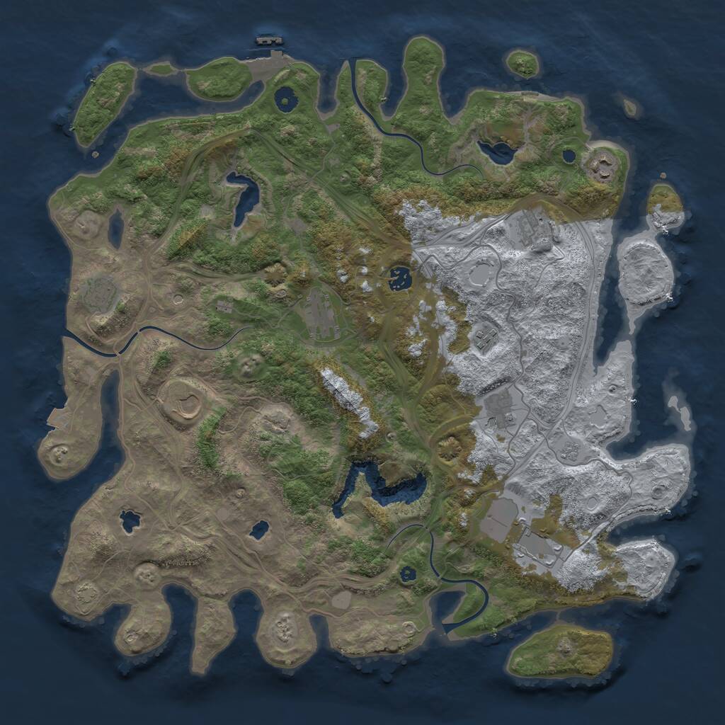 Rust Map: Procedural Map, Size: 4500, Seed: 1577110432, 14 Monuments