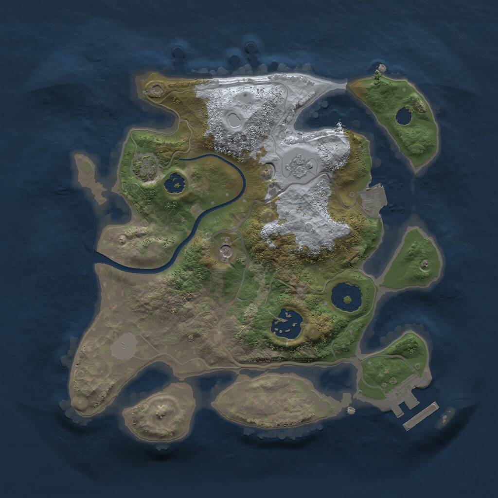 Rust Map: Procedural Map, Size: 2500, Seed: 1737371955, 6 Monuments