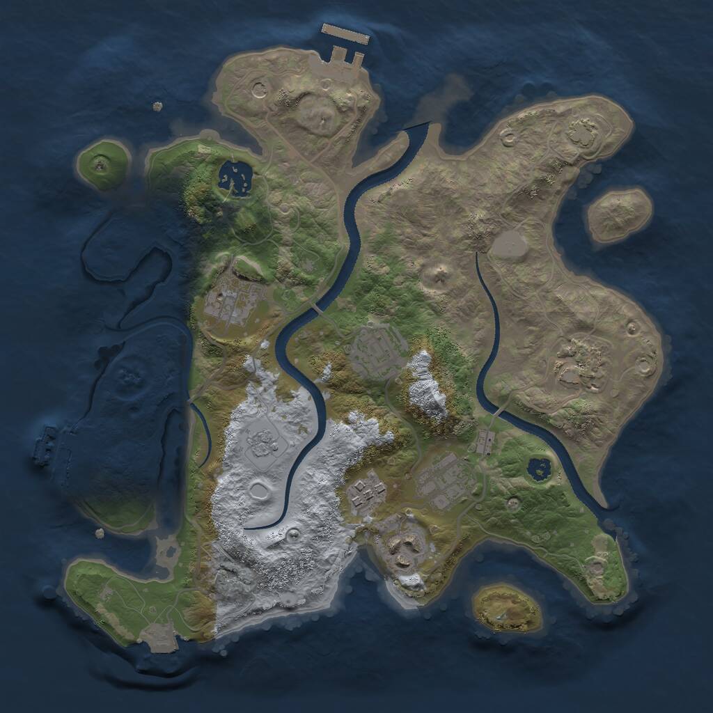 Rust Map: Procedural Map, Size: 3000, Seed: 1322556491, 13 Monuments
