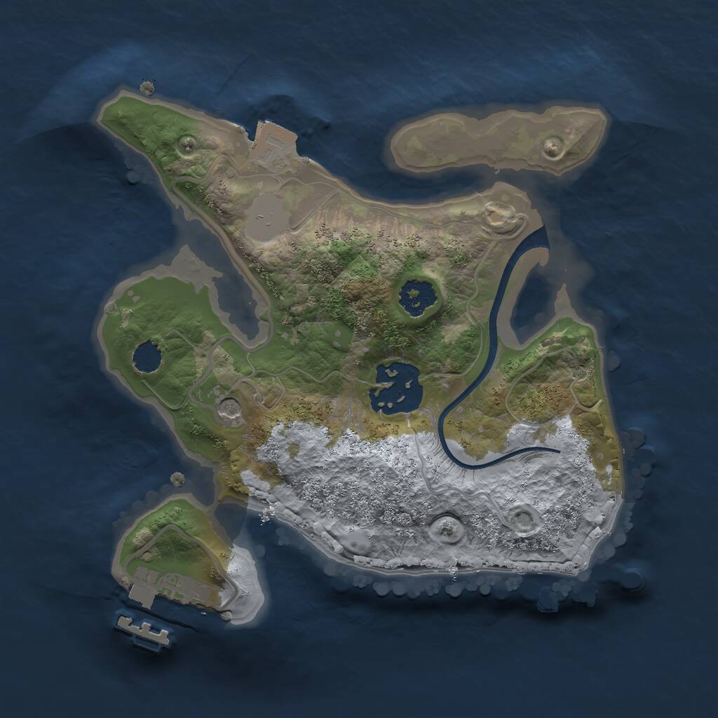 Rust Map: Procedural Map, Size: 2000, Seed: 196125001, 4 Monuments