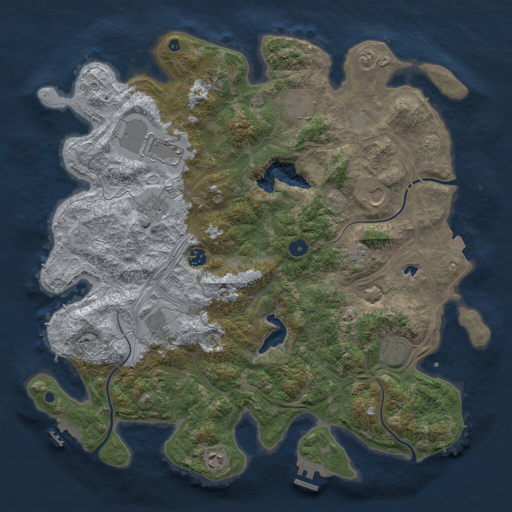 Rust Map: Procedural Map, Size: 4250, Seed: 522940026, 16 Monuments
