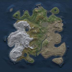 Thumbnail Rust Map: Procedural Map, Size: 3000, Seed: 1473781501, 9 Monuments