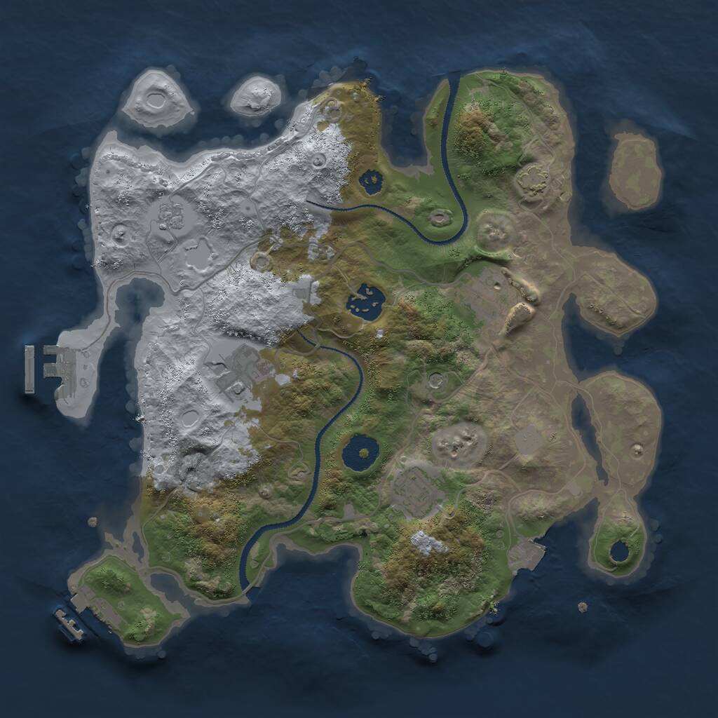 Rust Map: Procedural Map, Size: 3000, Seed: 641574666, 10 Monuments