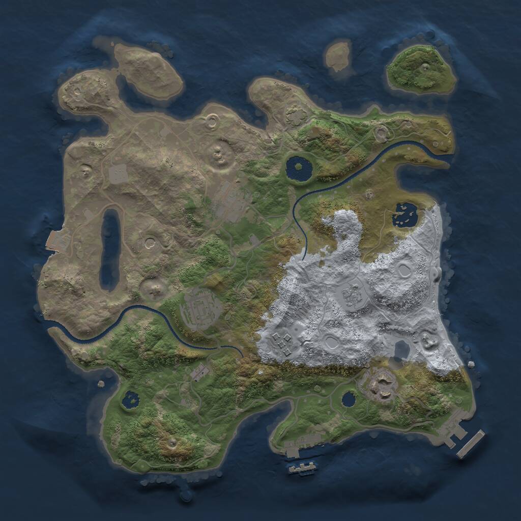 Rust Map: Procedural Map, Size: 3000, Seed: 299433122, 11 Monuments