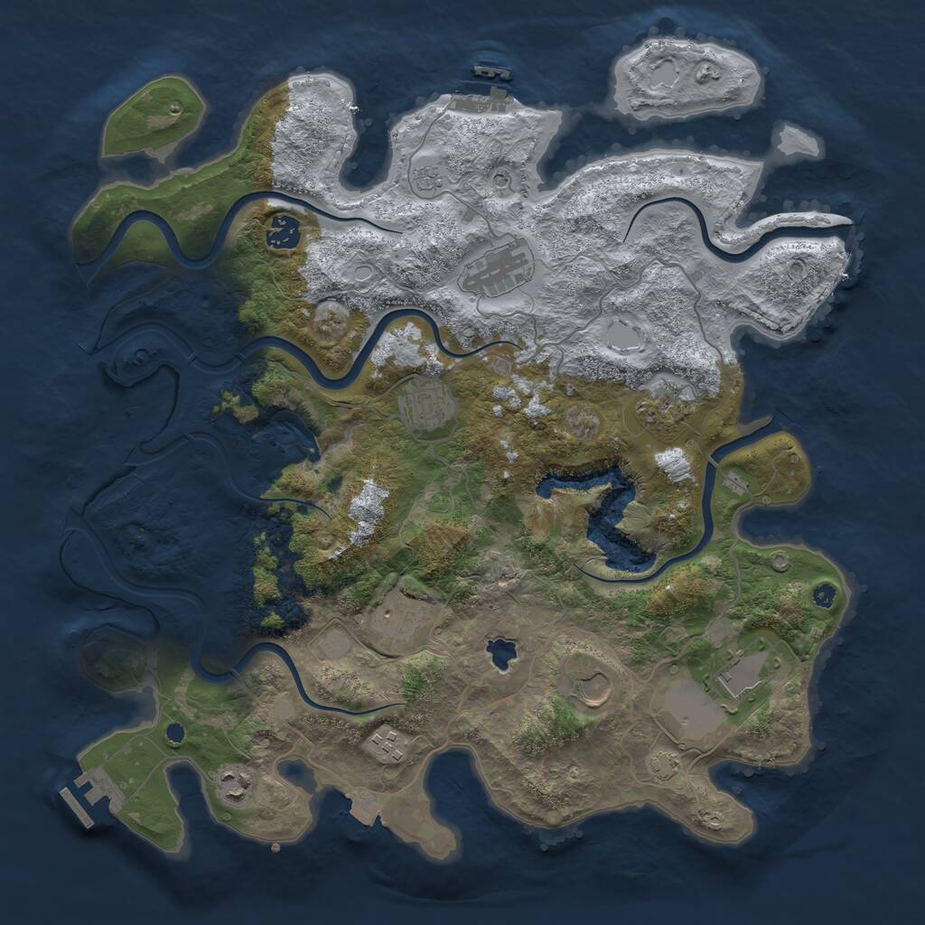 Rust Map: Procedural Map, Size: 4000, Seed: 77690, 15 Monuments