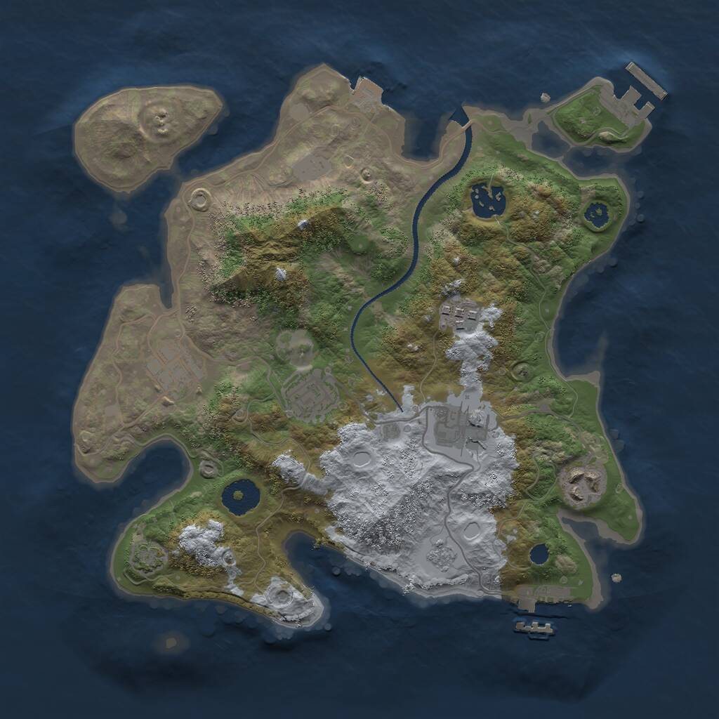 Rust Map: Procedural Map, Size: 3000, Seed: 79525, 11 Monuments