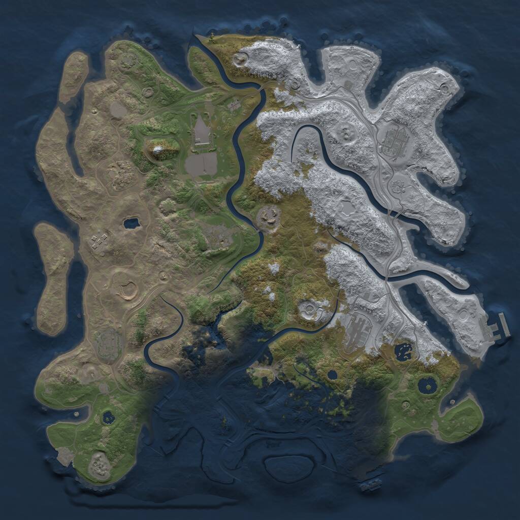 Rust Map: Procedural Map, Size: 4250, Seed: 425976, 16 Monuments