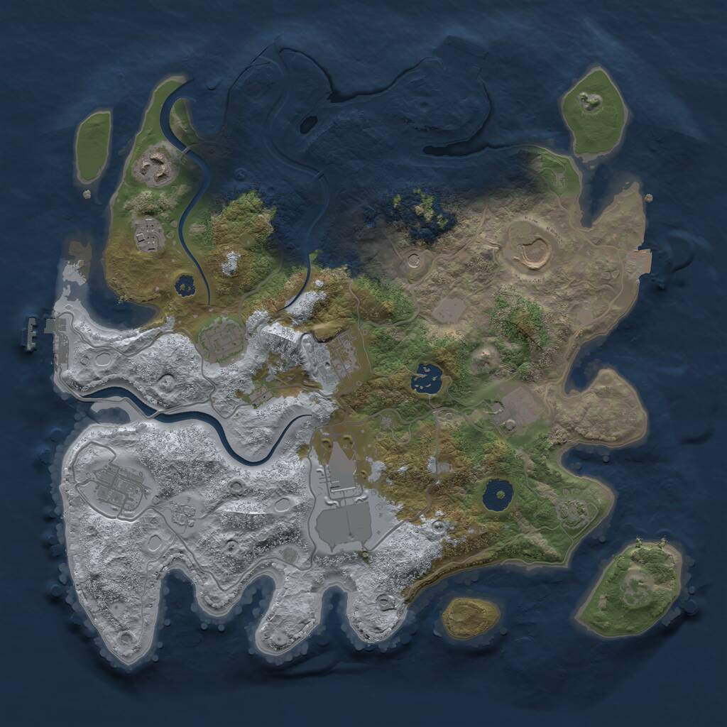 Rust Map: Procedural Map, Size: 3500, Seed: 726442952, 15 Monuments