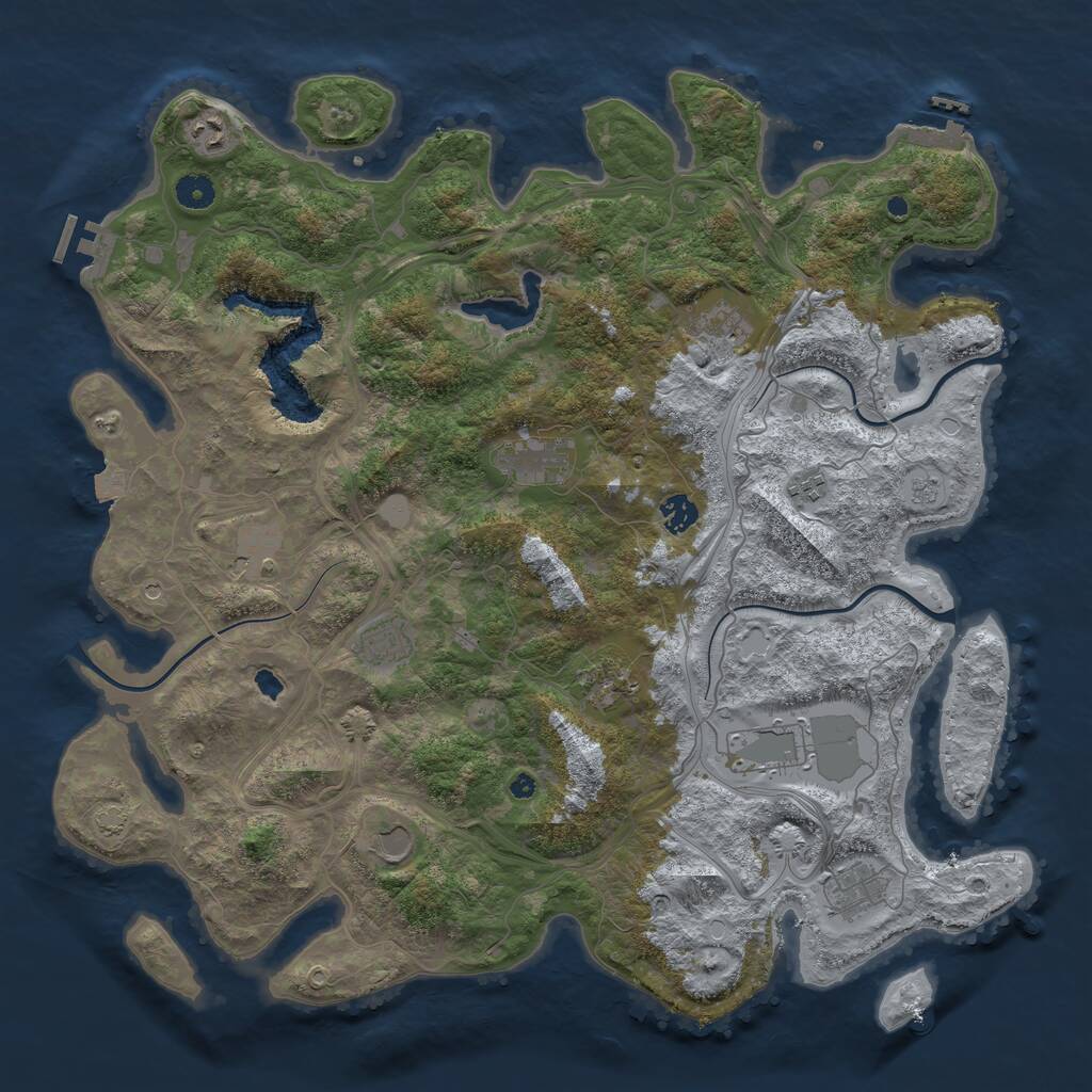 Rust Map: Procedural Map, Size: 4400, Seed: 1521336857, 17 Monuments