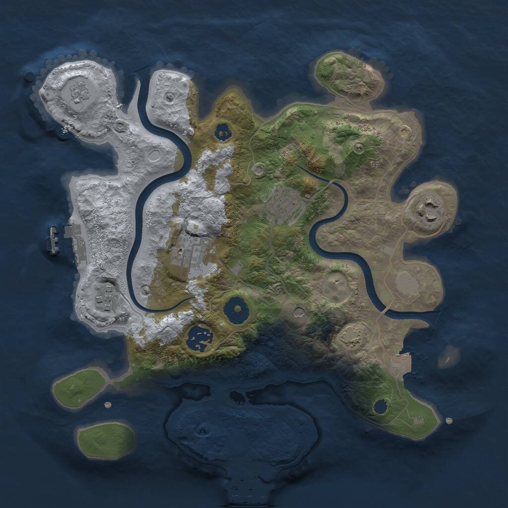 Rust Map: Procedural Map, Size: 3000, Seed: 701781561, 11 Monuments