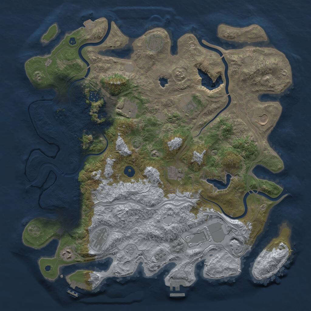 Rust Map: Procedural Map, Size: 4250, Seed: 126595430, 16 Monuments