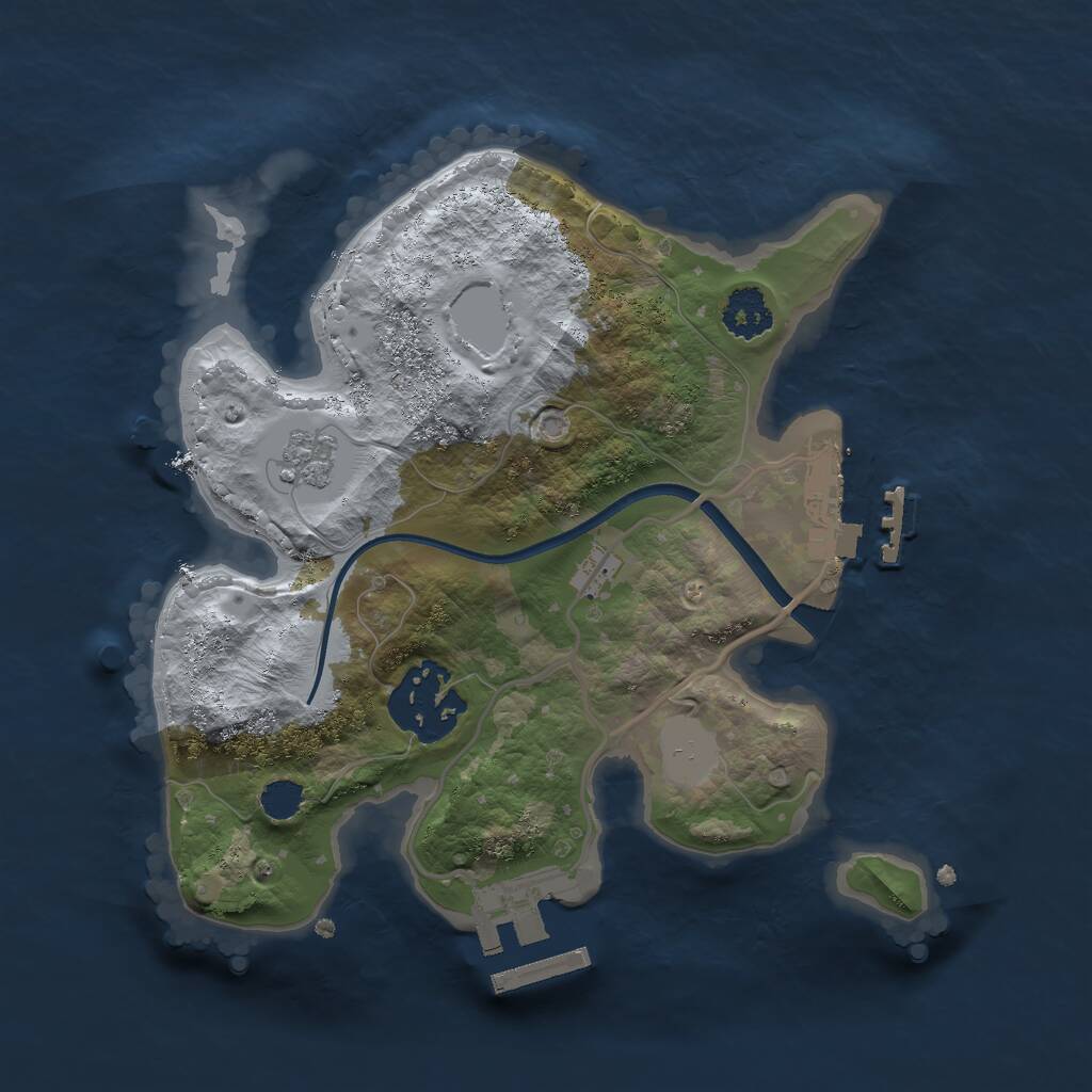 Rust Map: Procedural Map, Size: 2200, Seed: 756923487, 5 Monuments