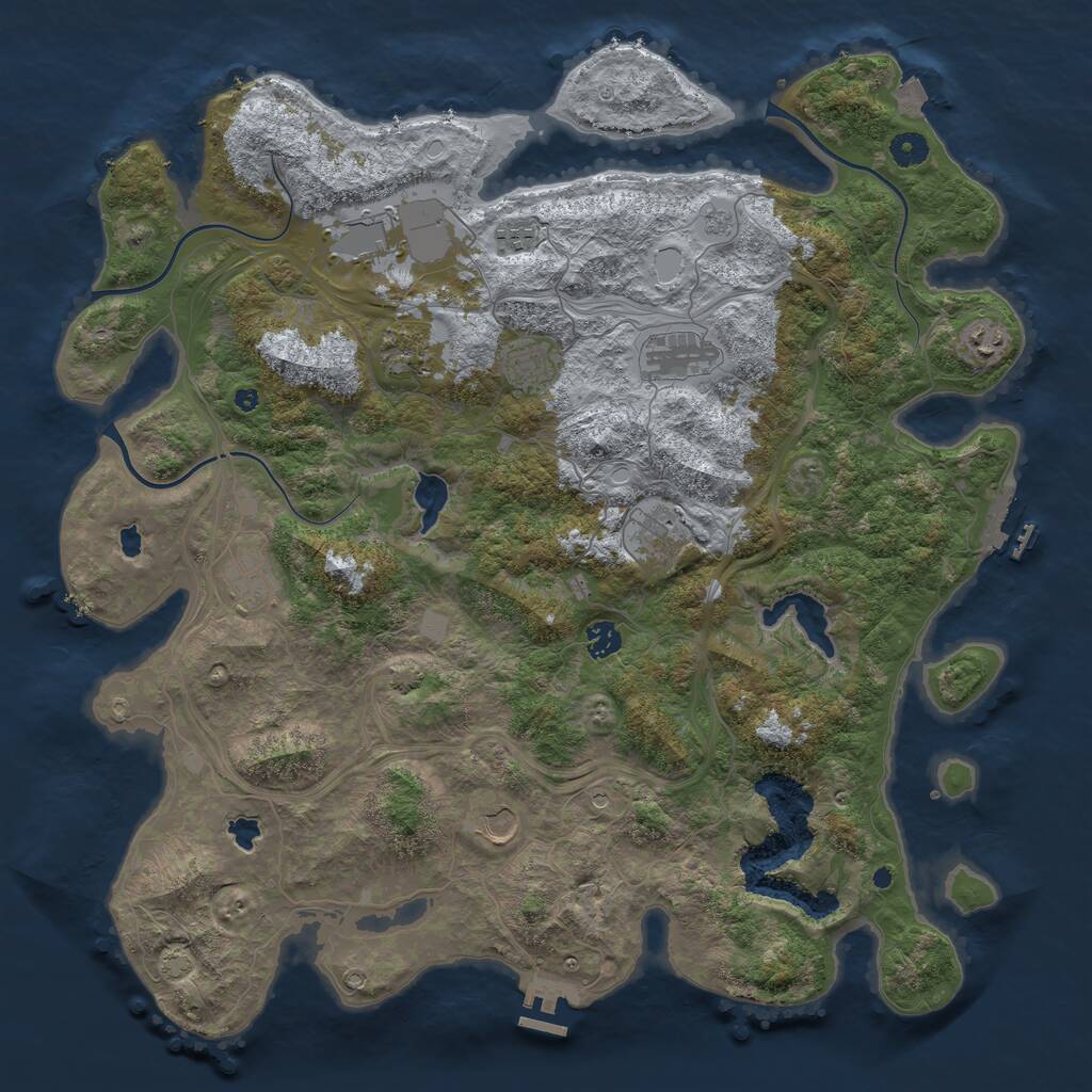 Rust Map: Procedural Map, Size: 4500, Seed: 3271, 16 Monuments