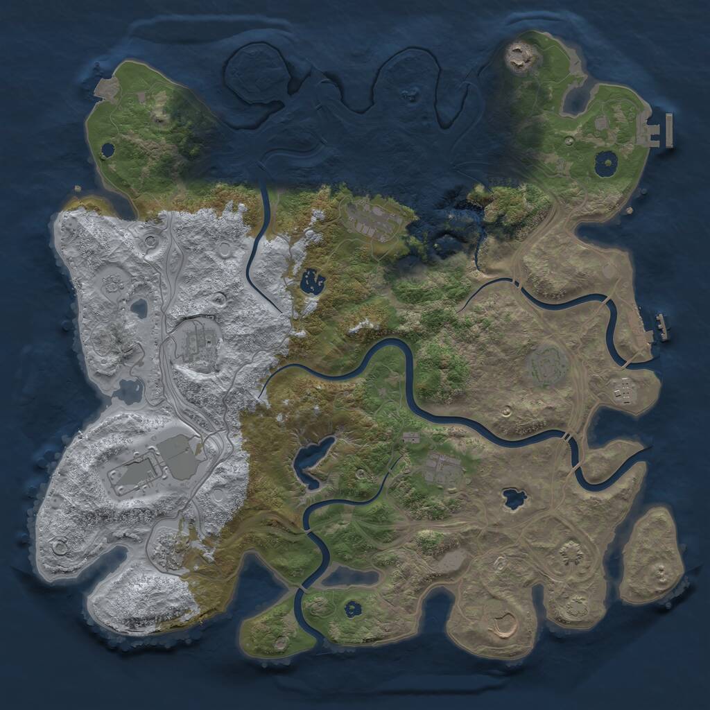 Rust Map: Procedural Map, Size: 4250, Seed: 1665344986, 16 Monuments