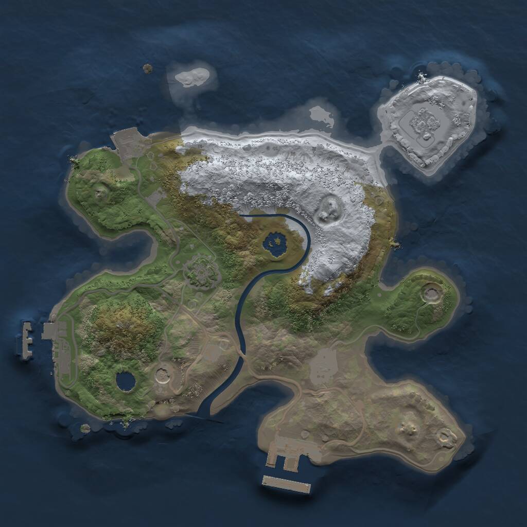 Rust Map: Procedural Map, Size: 2200, Seed: 898217865, 6 Monuments