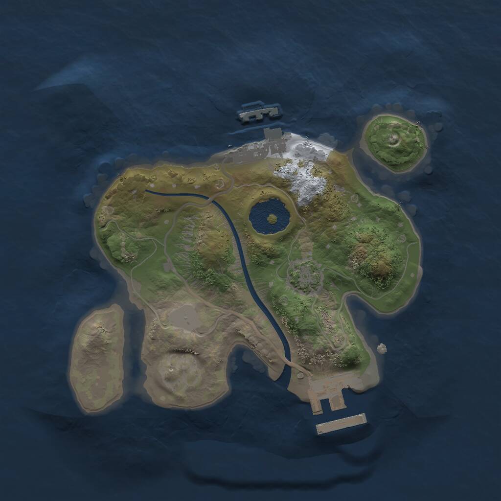 Rust Map: Procedural Map, Size: 2000, Seed: 199789703, 4 Monuments