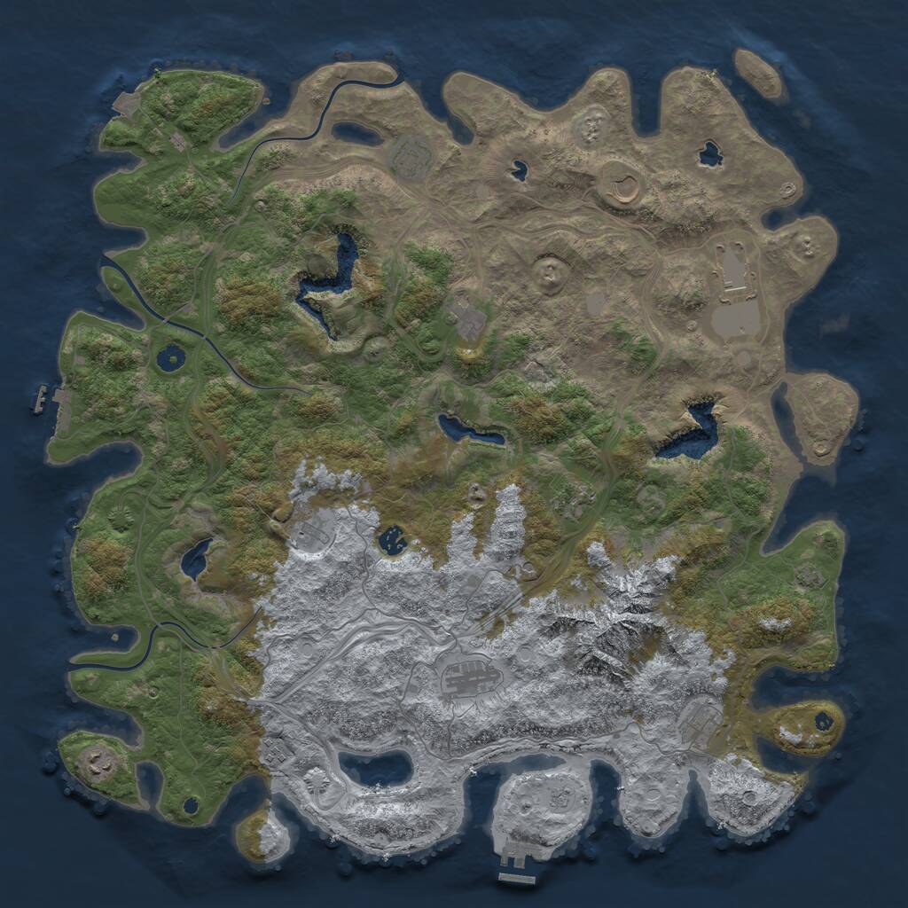 Rust Map: Procedural Map, Size: 5000, Seed: 630320762, 17 Monuments