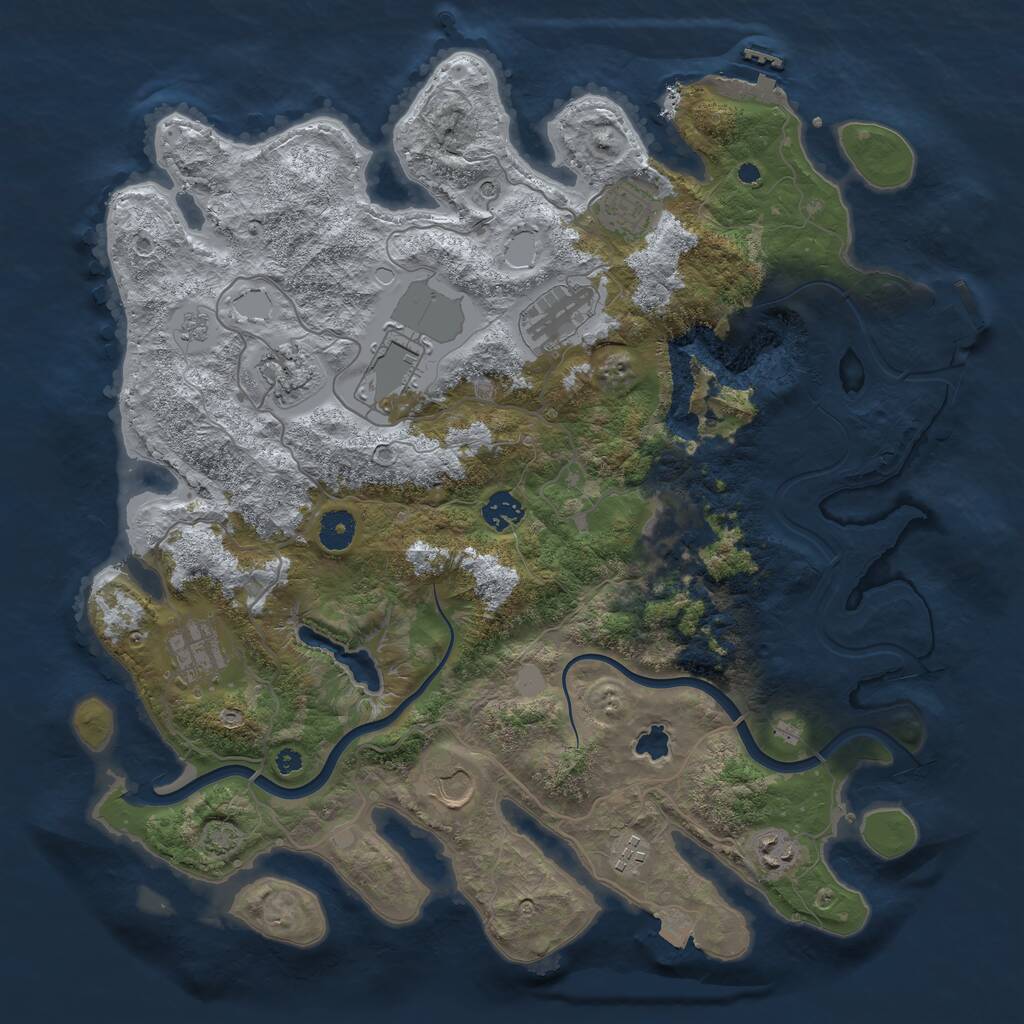 Rust Map: Procedural Map, Size: 4000, Seed: 11161977, 16 Monuments